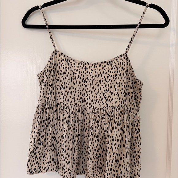O'Neill Black and White Spotted Babydoll Tank - Picture 3 of 6